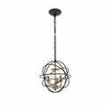 Cling Wallace 3 Light Matte Black & Brass Ceiling Pendant CL2943826